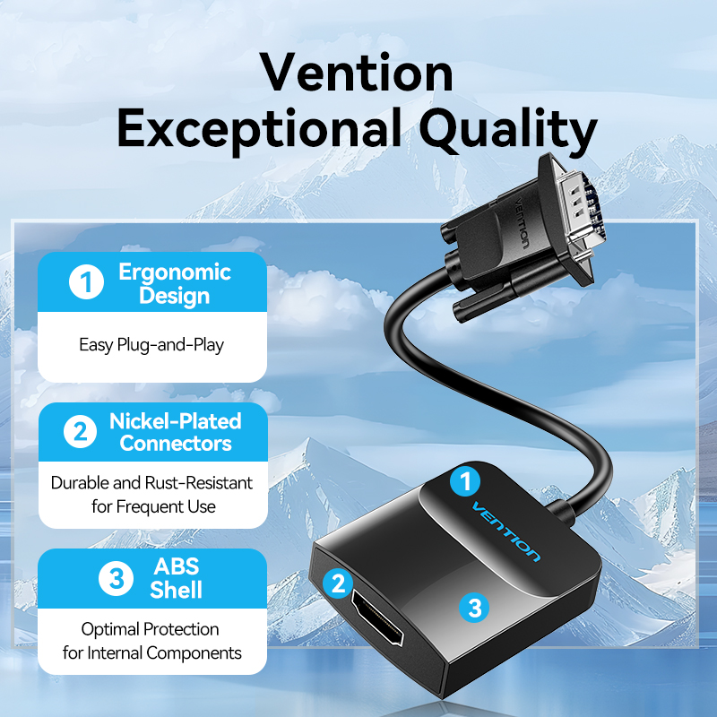 Vention VGA - HDMI adapter 1080P VGA dugasz - HDMI