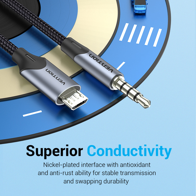 Audio kabel Vention Micro USB na 3,5mm pro Hi-Fi zvuk