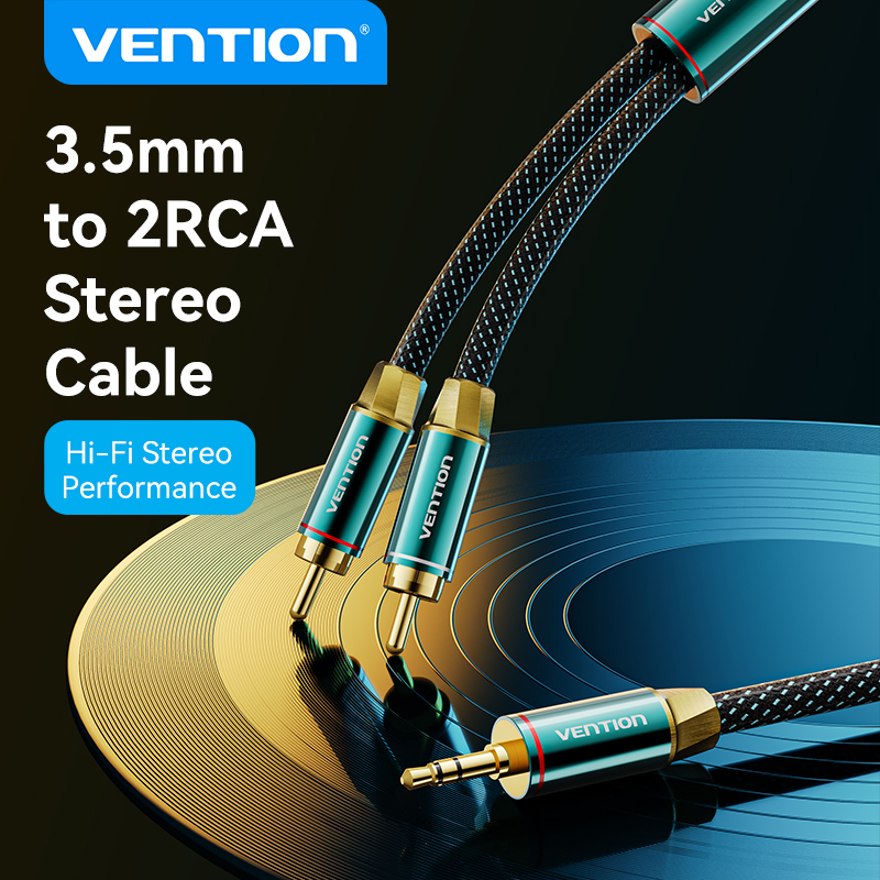 Vention RCA kábel 2RCA - 3,5 mm Hi-Fi ónozott fonott