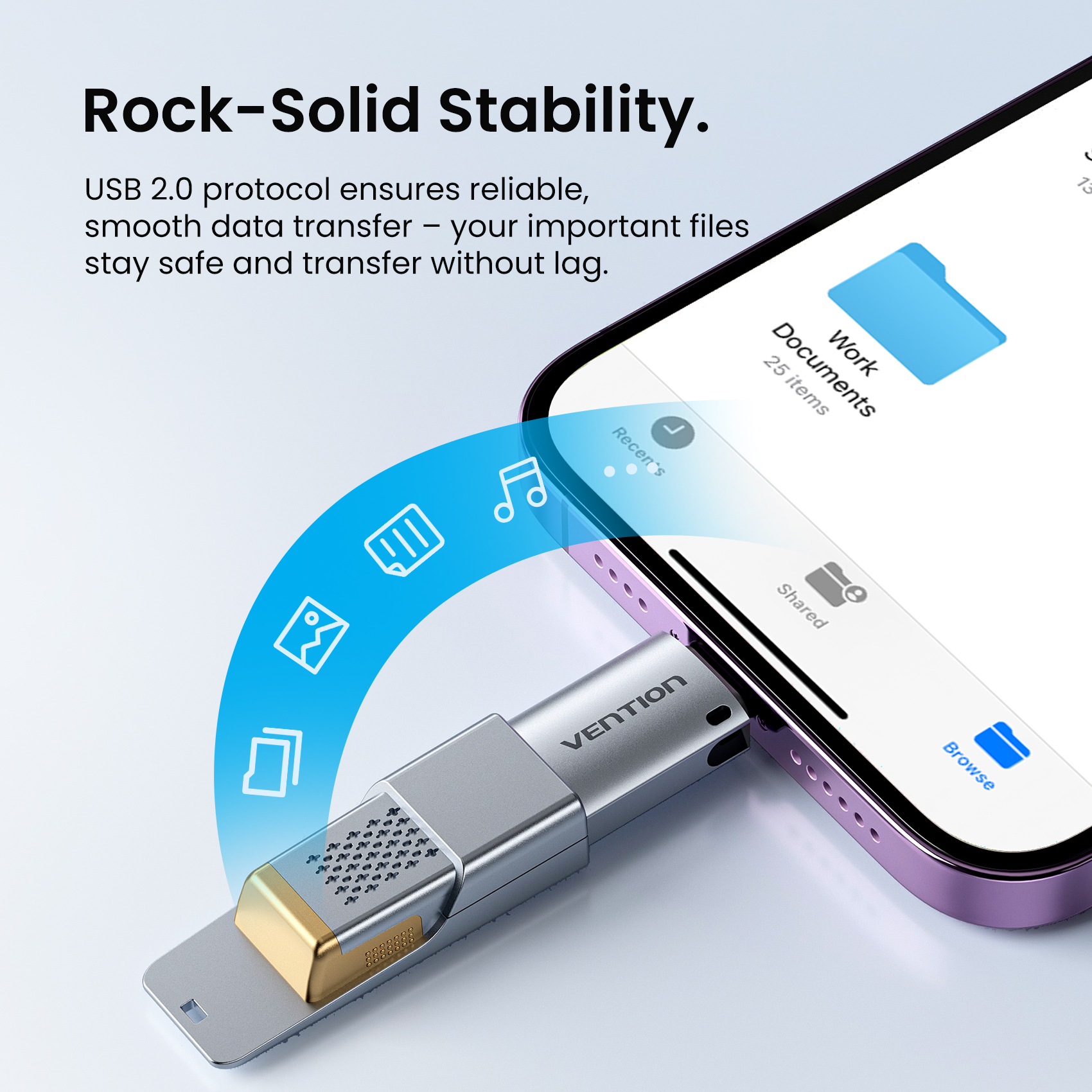 Vention Lighting to USB C OTG Adapter USB-C Female