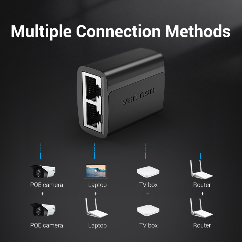 Vention RJ45 Splitter Connector Adapter 1 to 2 Ways