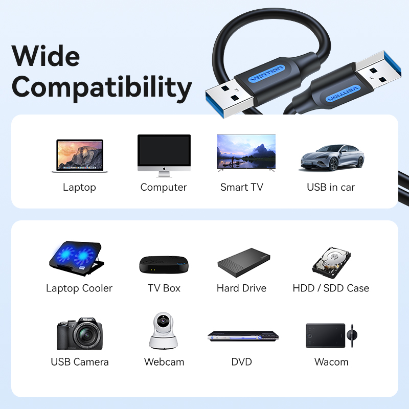 Vention USB to USB Extension Cable Male to Male 3.0