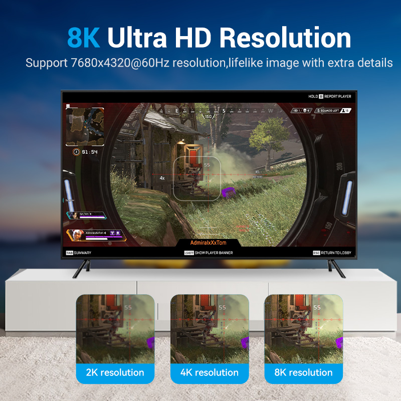 Vention Displayport Cable 16K 8K Video Audio