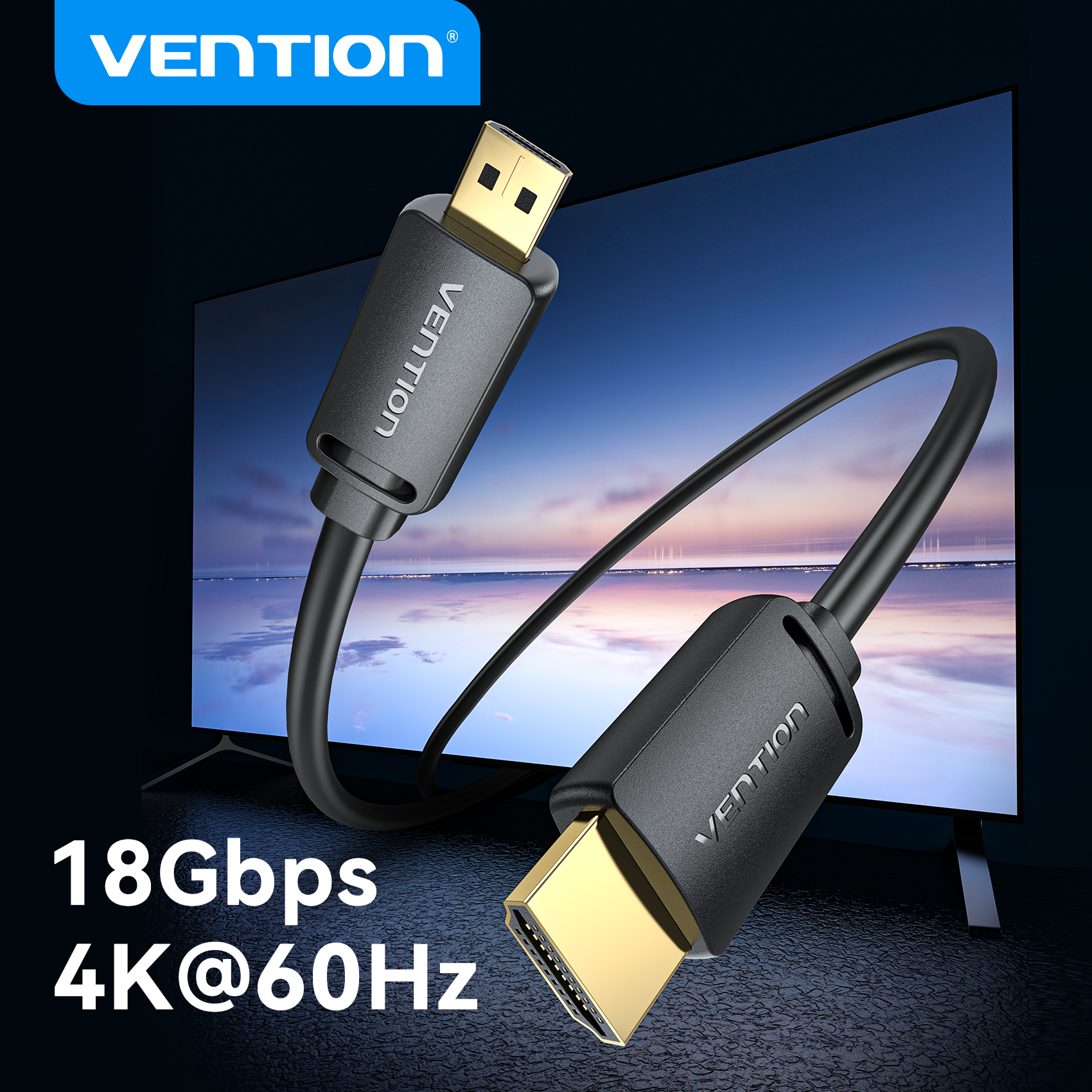 Vention Micro HDMI to HDMI Cable 4K Mini HDMI Male