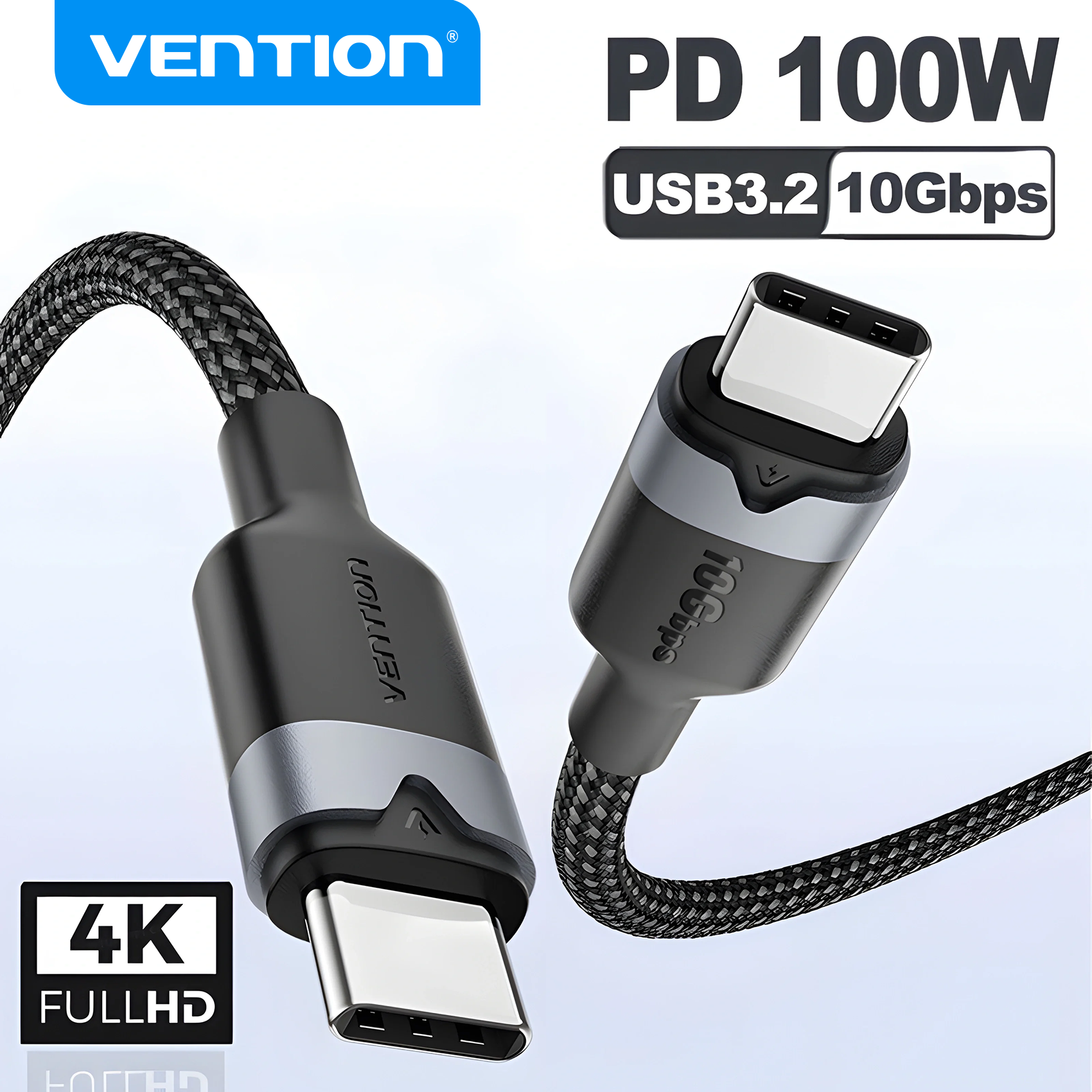 Vention USB C Cable 10Gbps 4K60Hz Cable USB3 Gen2