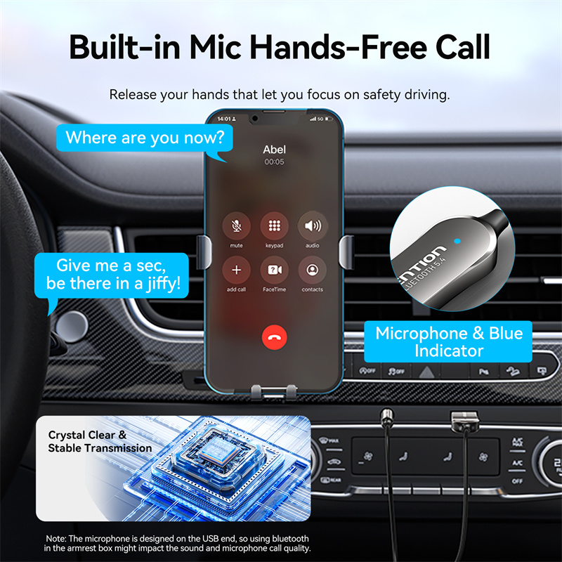 Vention Bluetooth Audio Receiver Car Adapter USB
