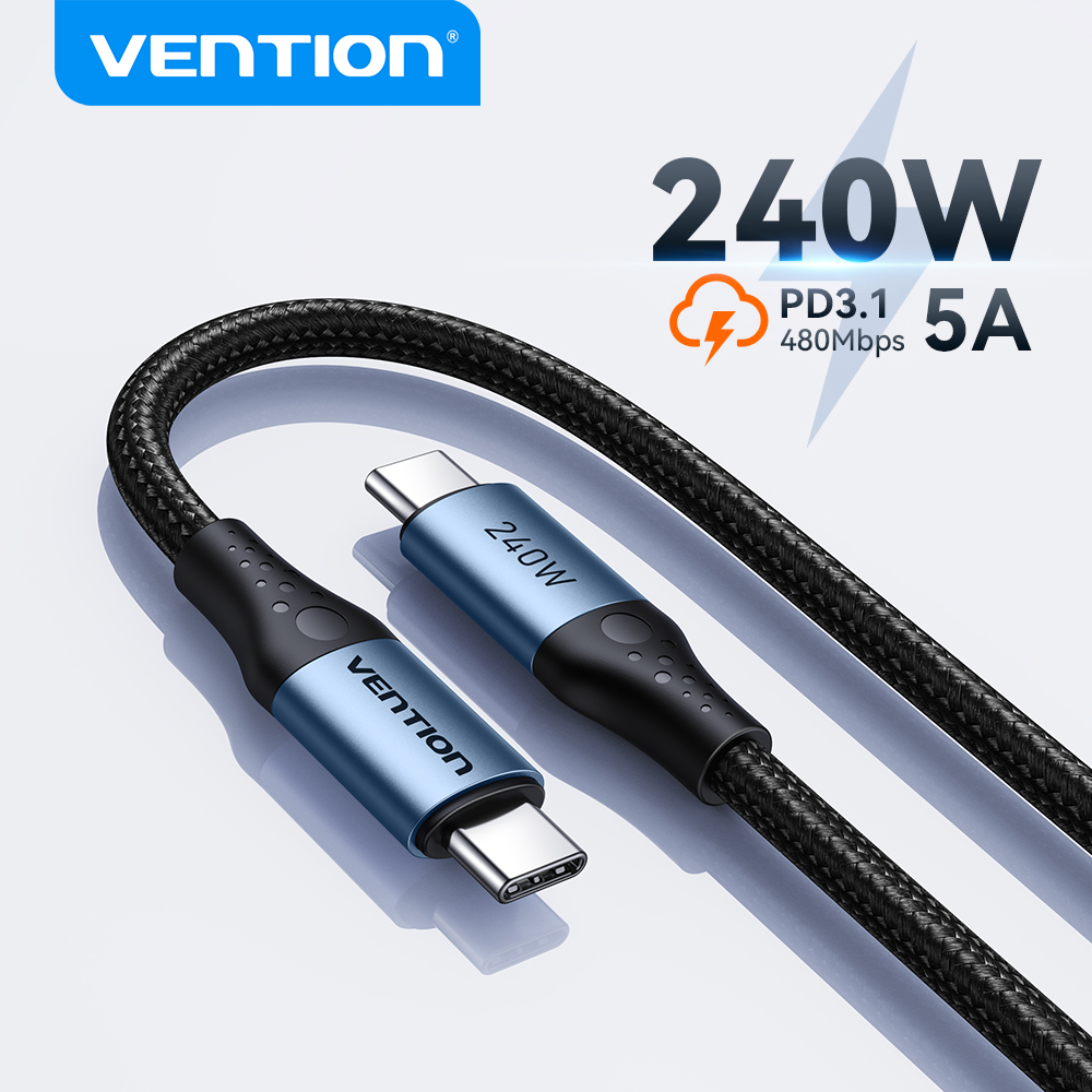 Vention 240W kabel Type-C naar Type-C PD3.1 snelladen