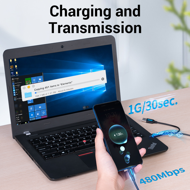 Vention Type C Dual USB with Power Supply 3A Fast