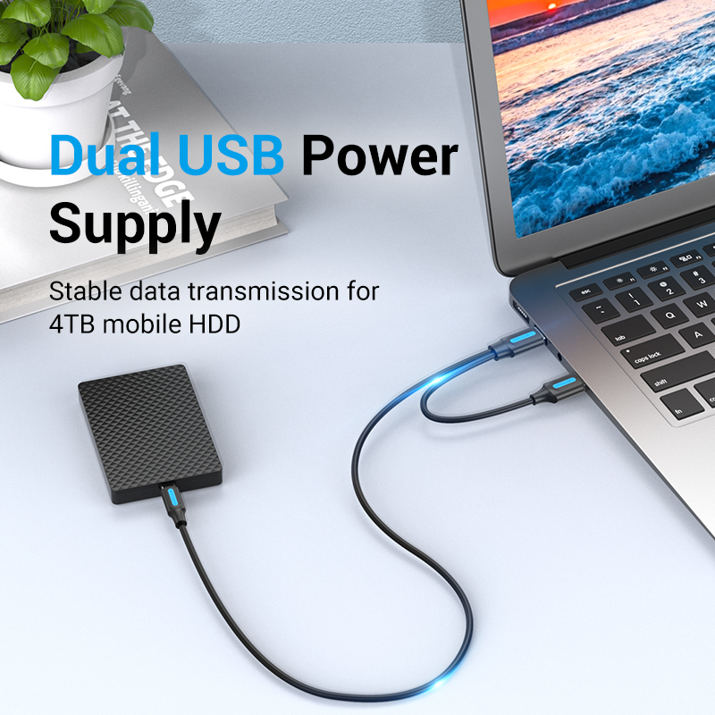 Vention Type C Dual USB with Power Supply 3A Fast
