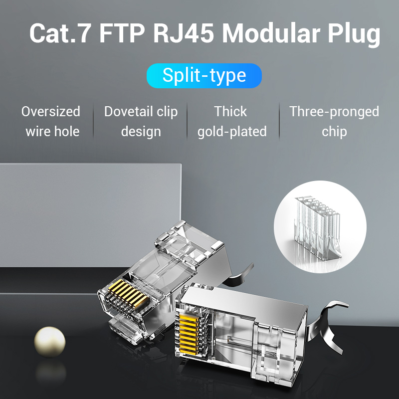 Vention Cat7 RJ45 Connector Cat7/6/5e STP 8P8C Modular