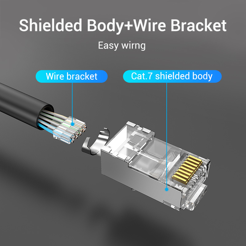 Vention Cat7 RJ45 Connector Cat7/6/5e STP 8P8C Modular