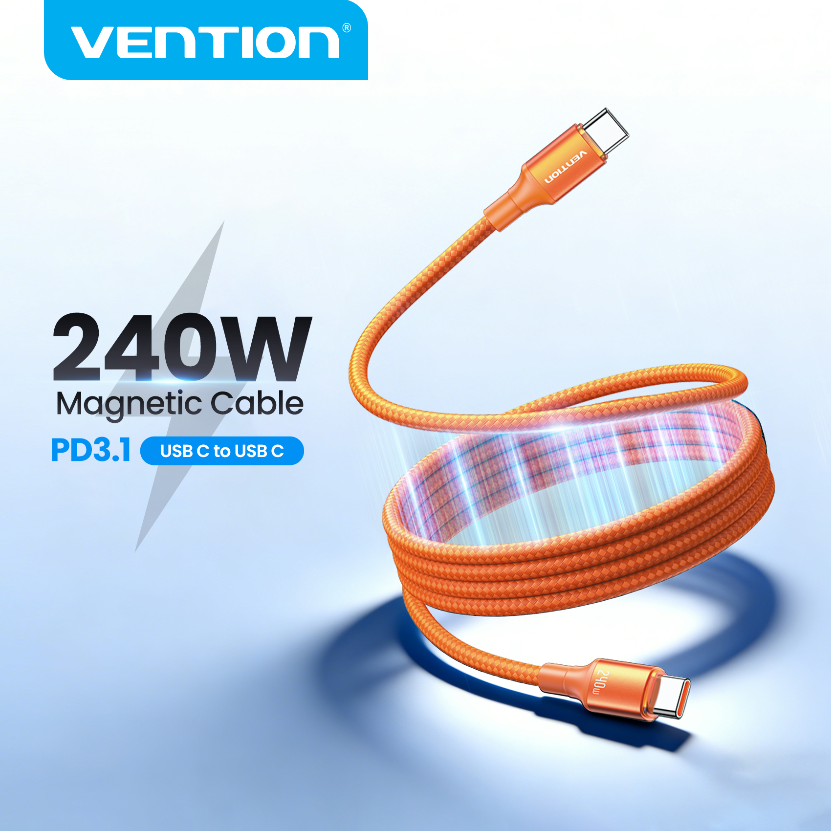 Vention 240W Cable USB C Magnetic Cable Type C
