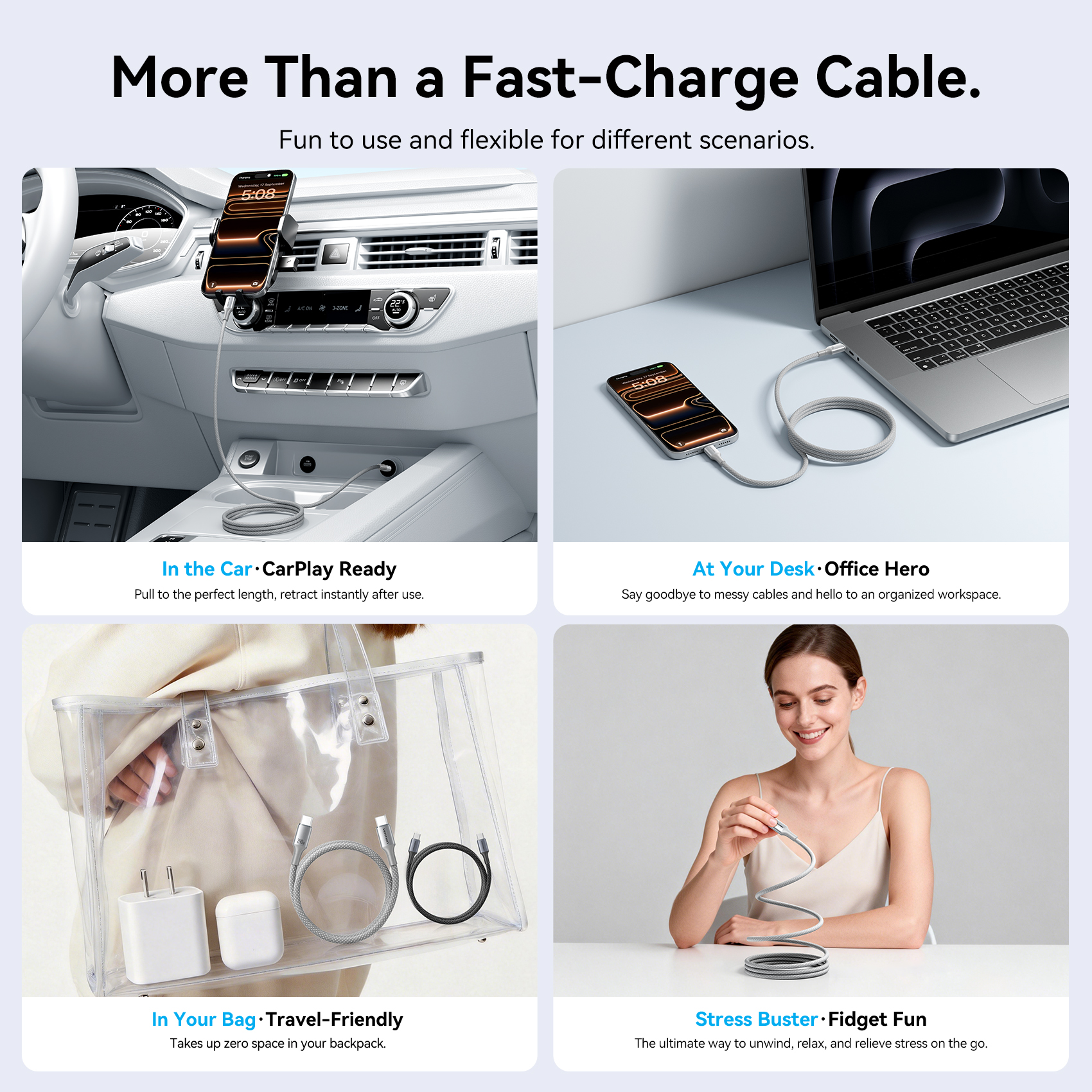 Kábel Vention 240W USB C Magnetický kábel typu C