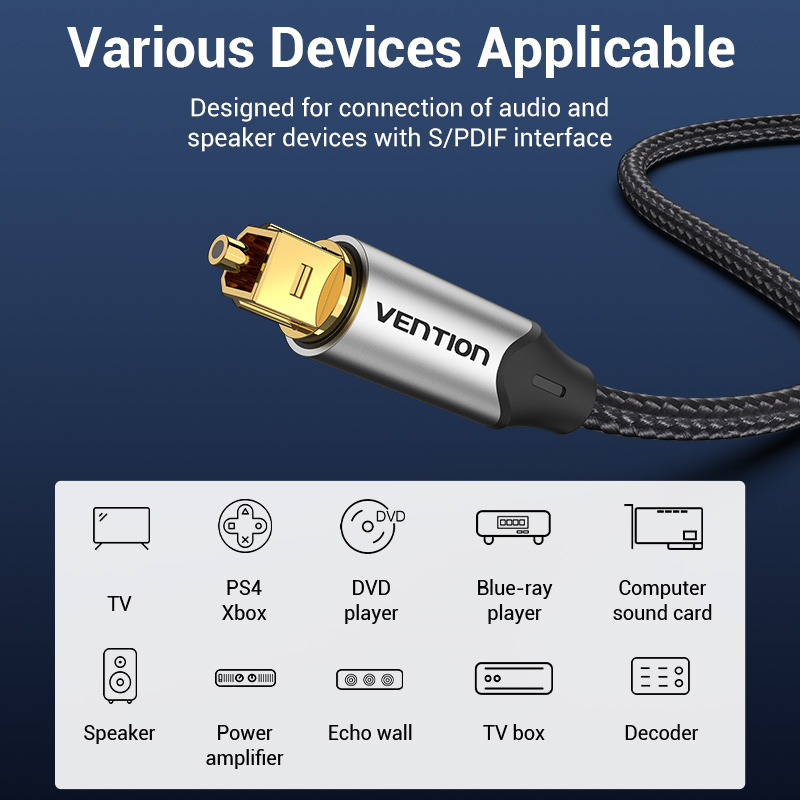 Vention Digital Optical Audio Cable Toslink SPDIF