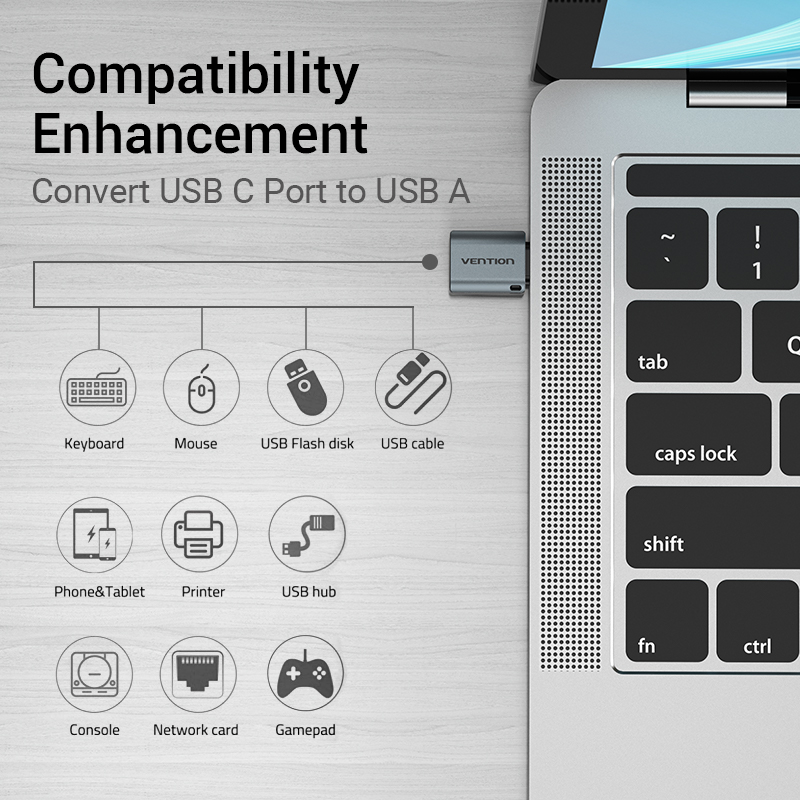 Vention USB C Adapter Type C Male to USB 3.0 2.0
