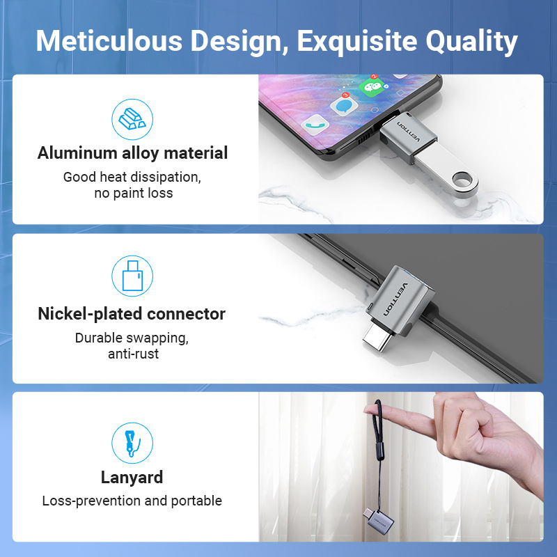 Vention USB C Adapter Type C Male to USB 3.0 2.0