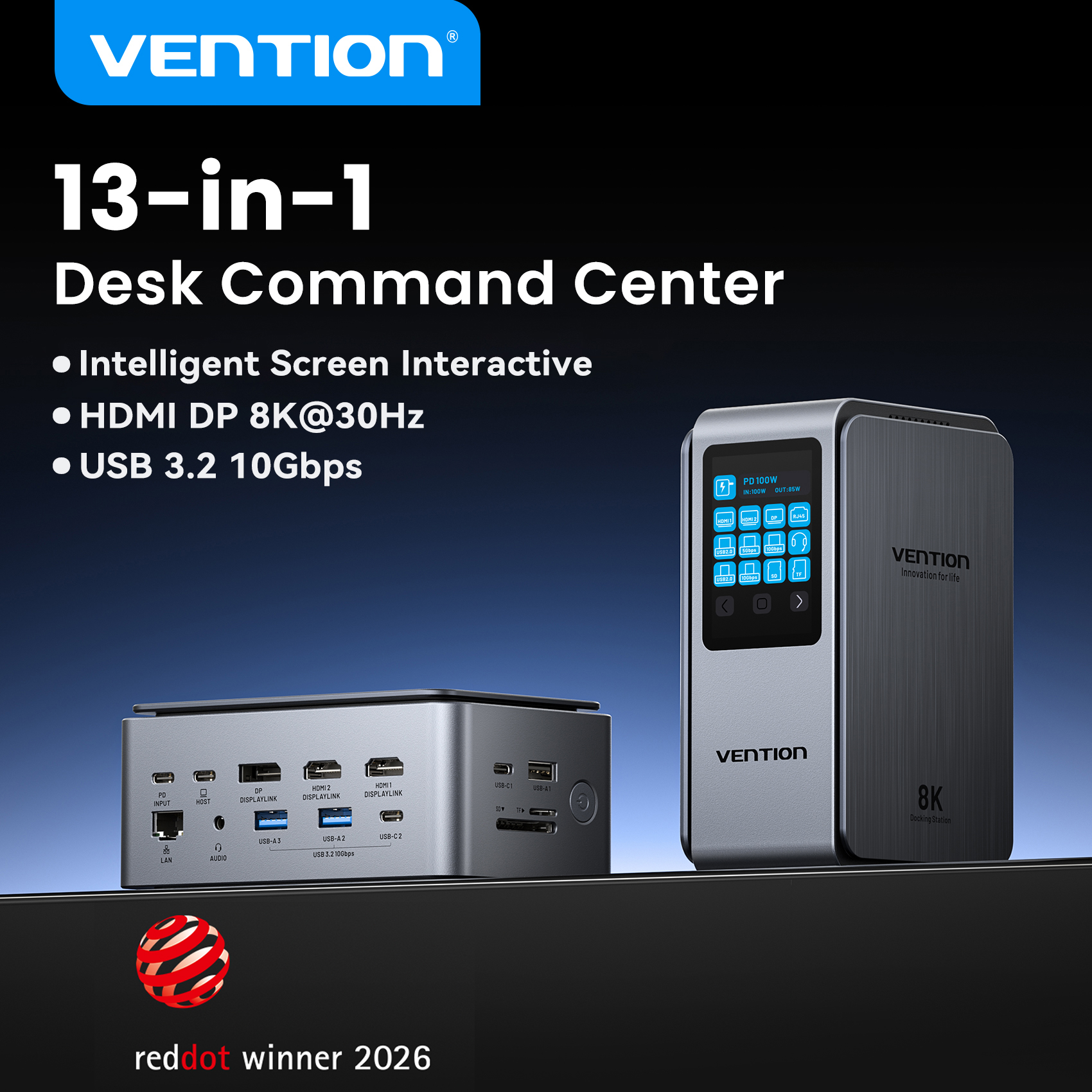 Vention Smart Screen 13 in 1 8K@30Hz USB C MST Docking