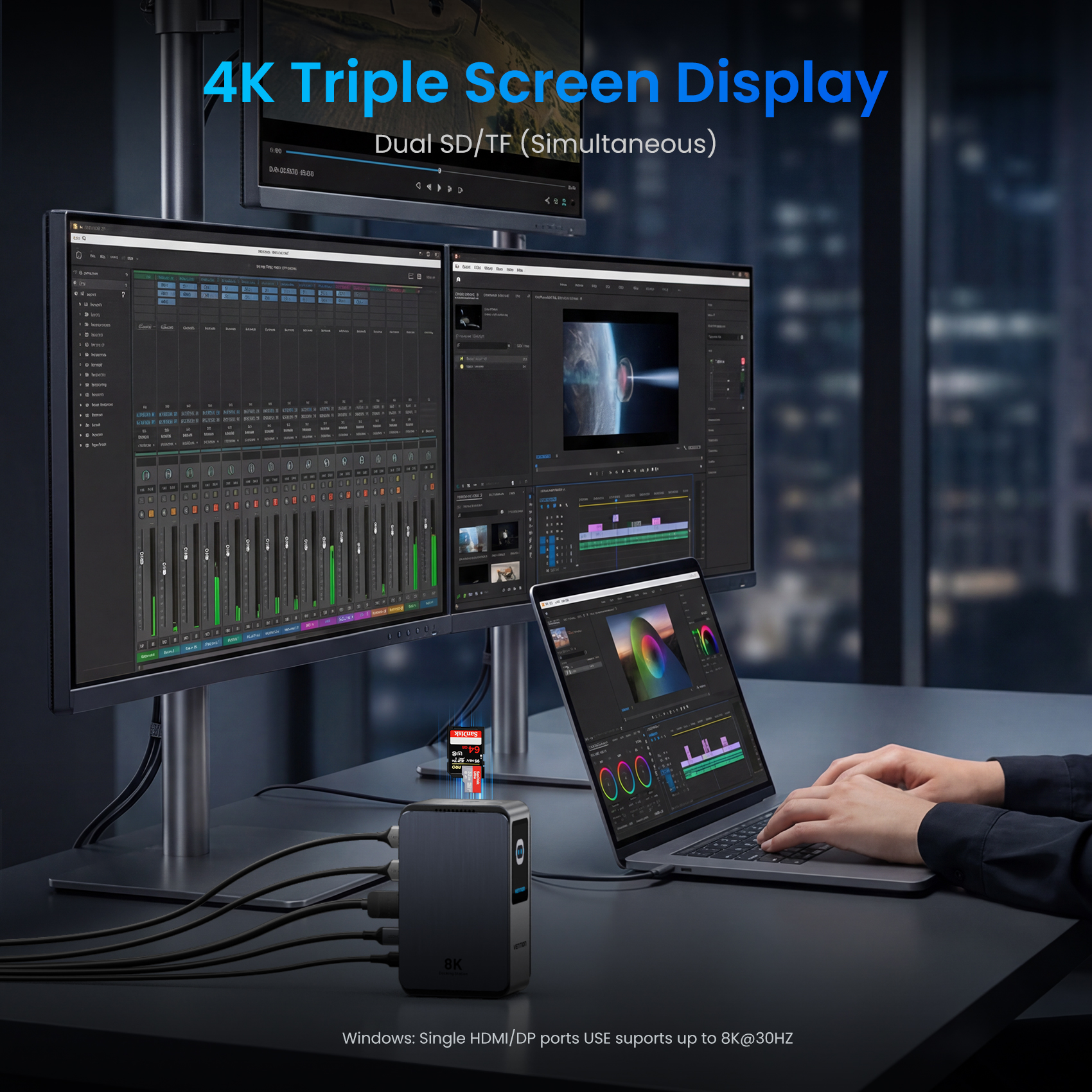 Vention Smart Screen 13 in 1 8K@30Hz USB C MST Docking