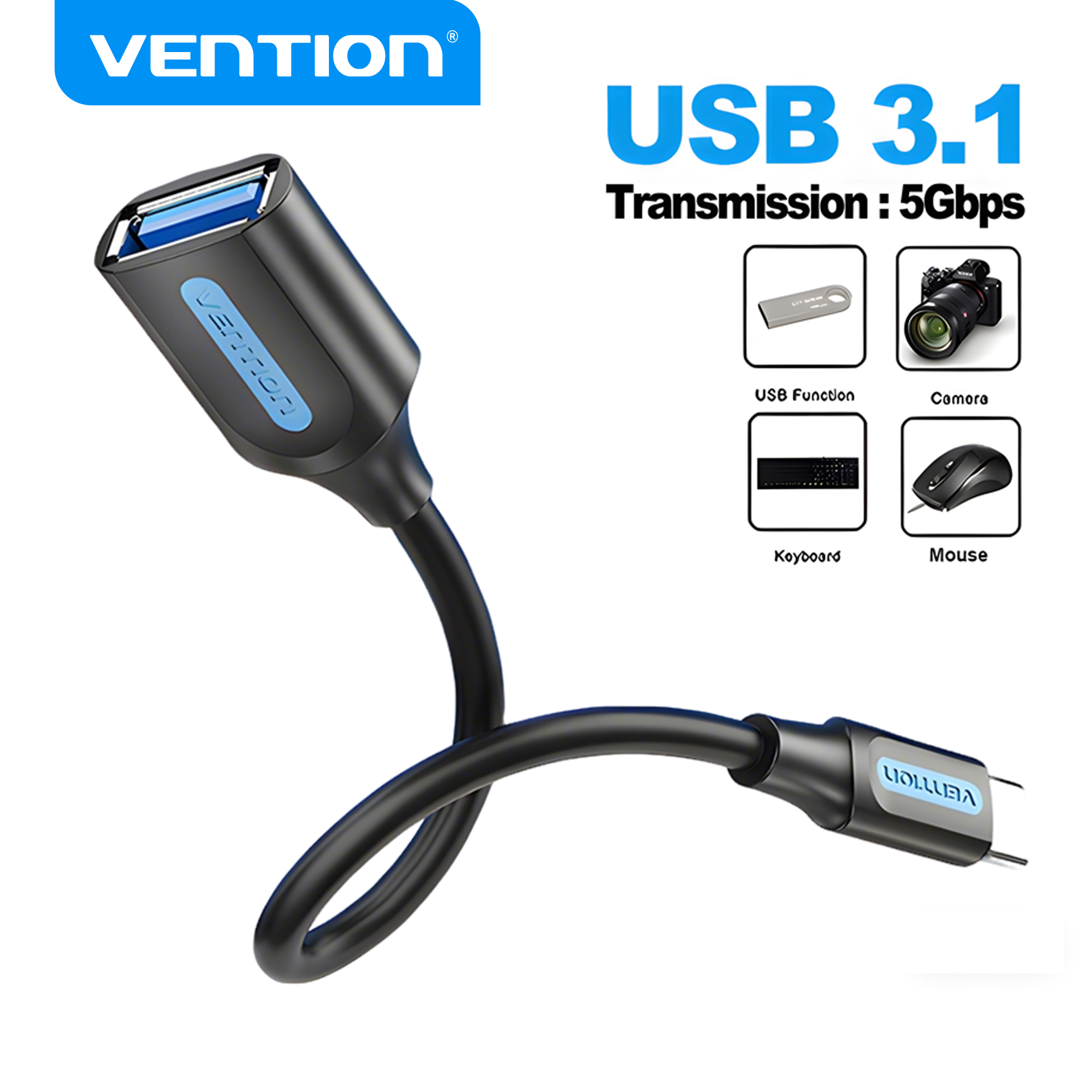 Vention OTG C Type Adapter OTG Cable Type C to USB