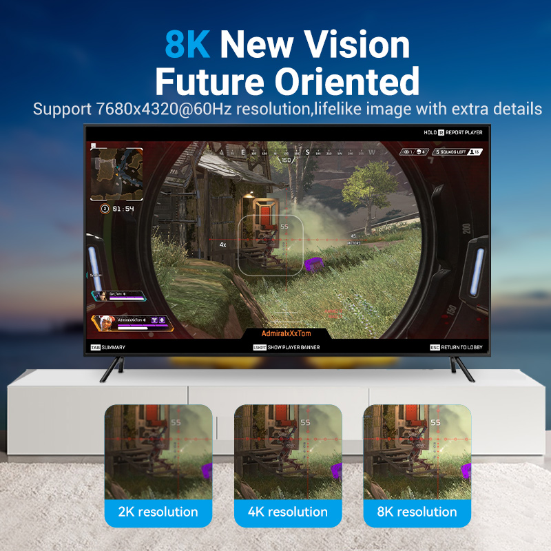 Vention 10K DisplayPort Cable 8K@60Hz 4K@165Hz 40Gbps
