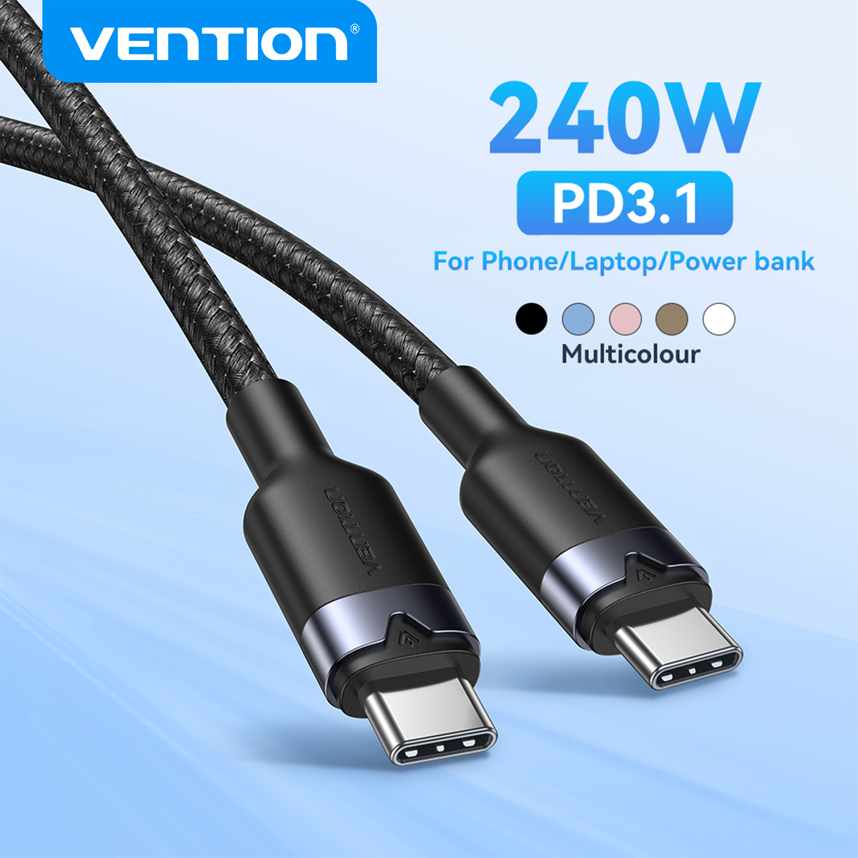 Vention 240W Cable USB Cto Type C Cable Fast Charging