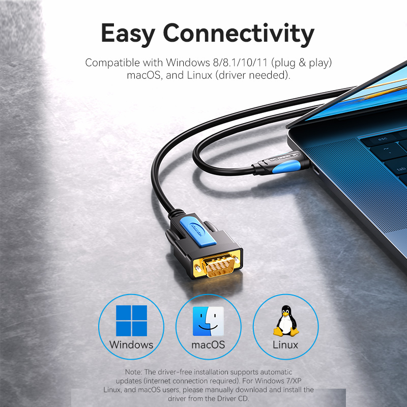 Vention USB to RS232 male serial data cable 9-pin