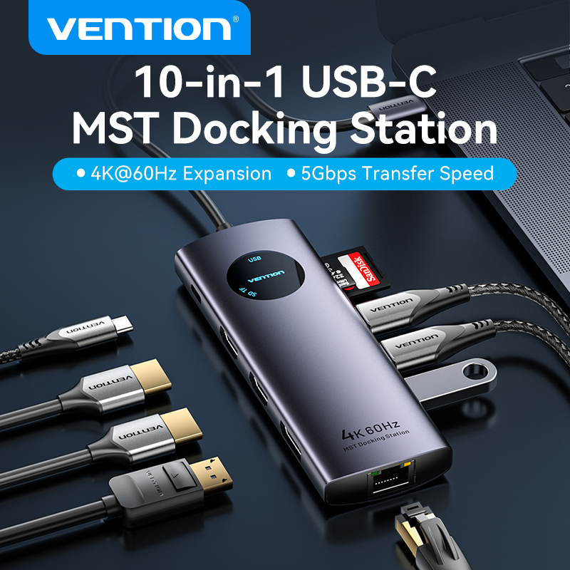 Vention MST Docking Station Type C to HDMI DP 4K 60Hz