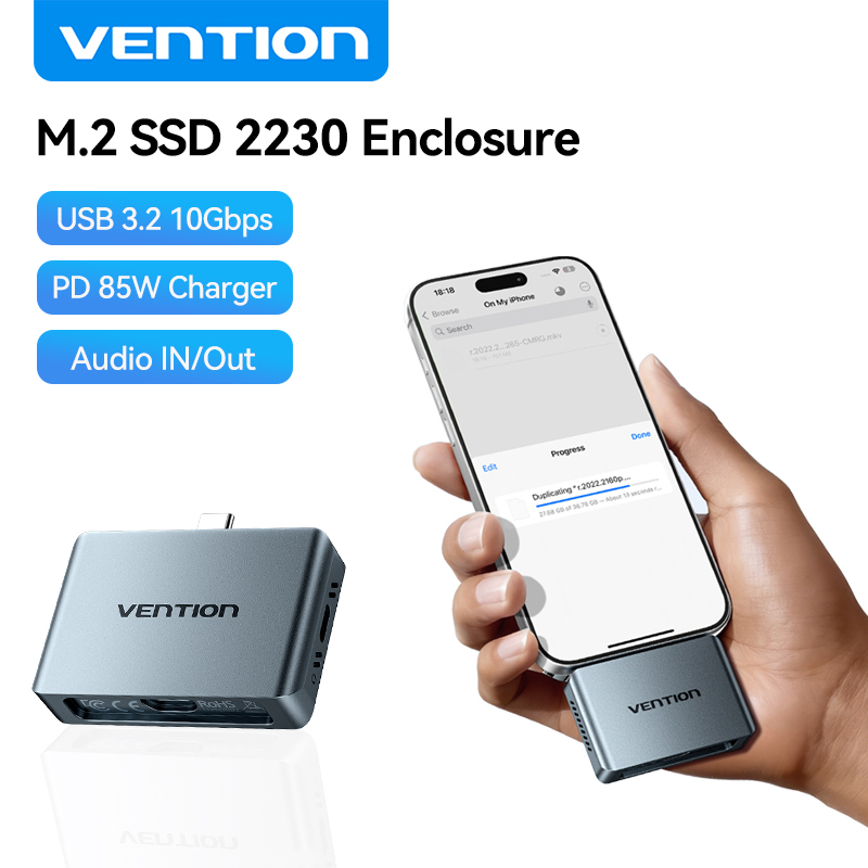 Vention 2230 M.2 NVMe SSD Enclosure USB C 3.2 Gen2