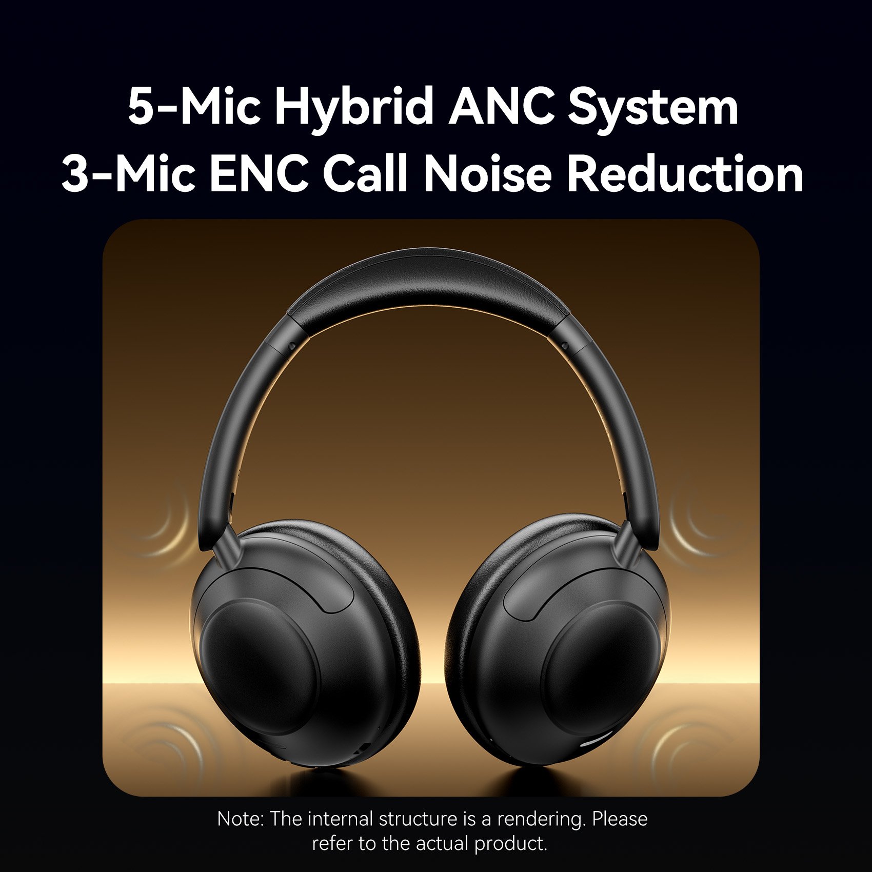 Vention ANC Over Ear Headphones -45dB Noise Cancelling