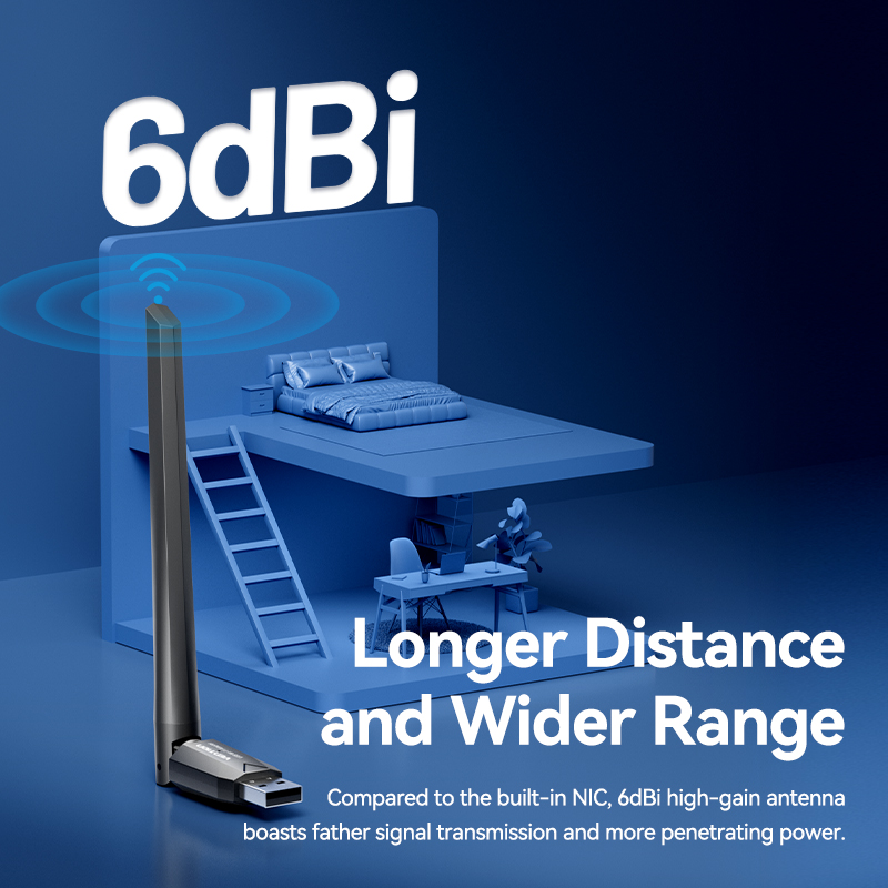 Vention WiFi Adapter AC650 WiFi5 5G&2.4G USB WiFi Card