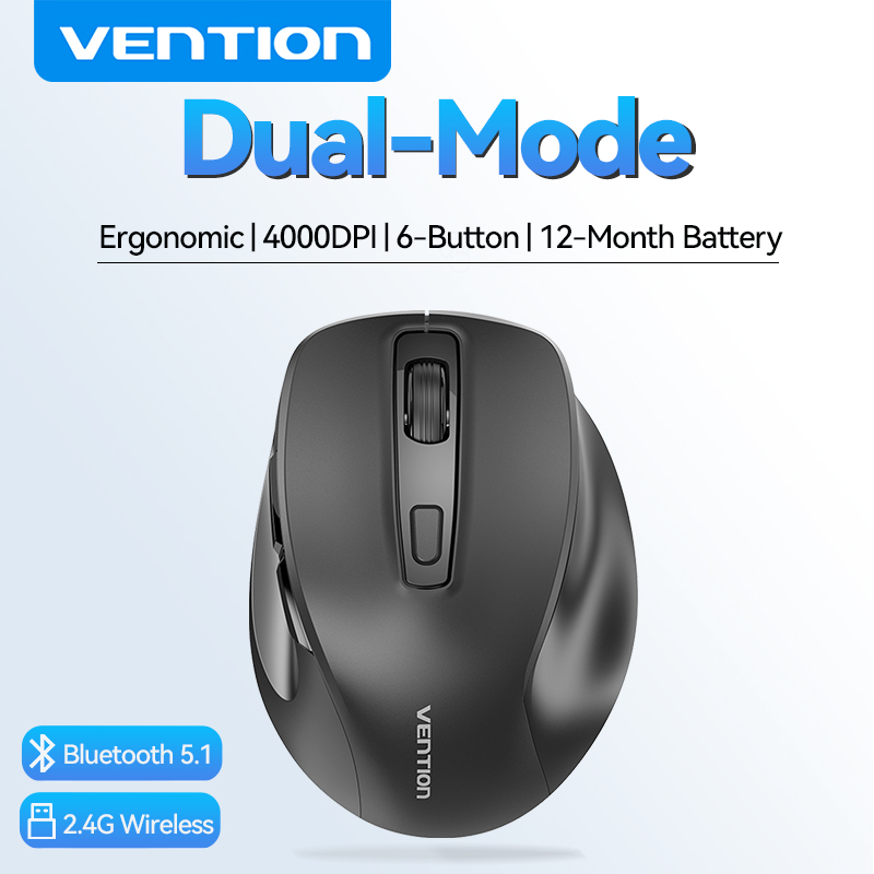 Vention Ergonomic Wireless Mouse Bluetooth 5.1