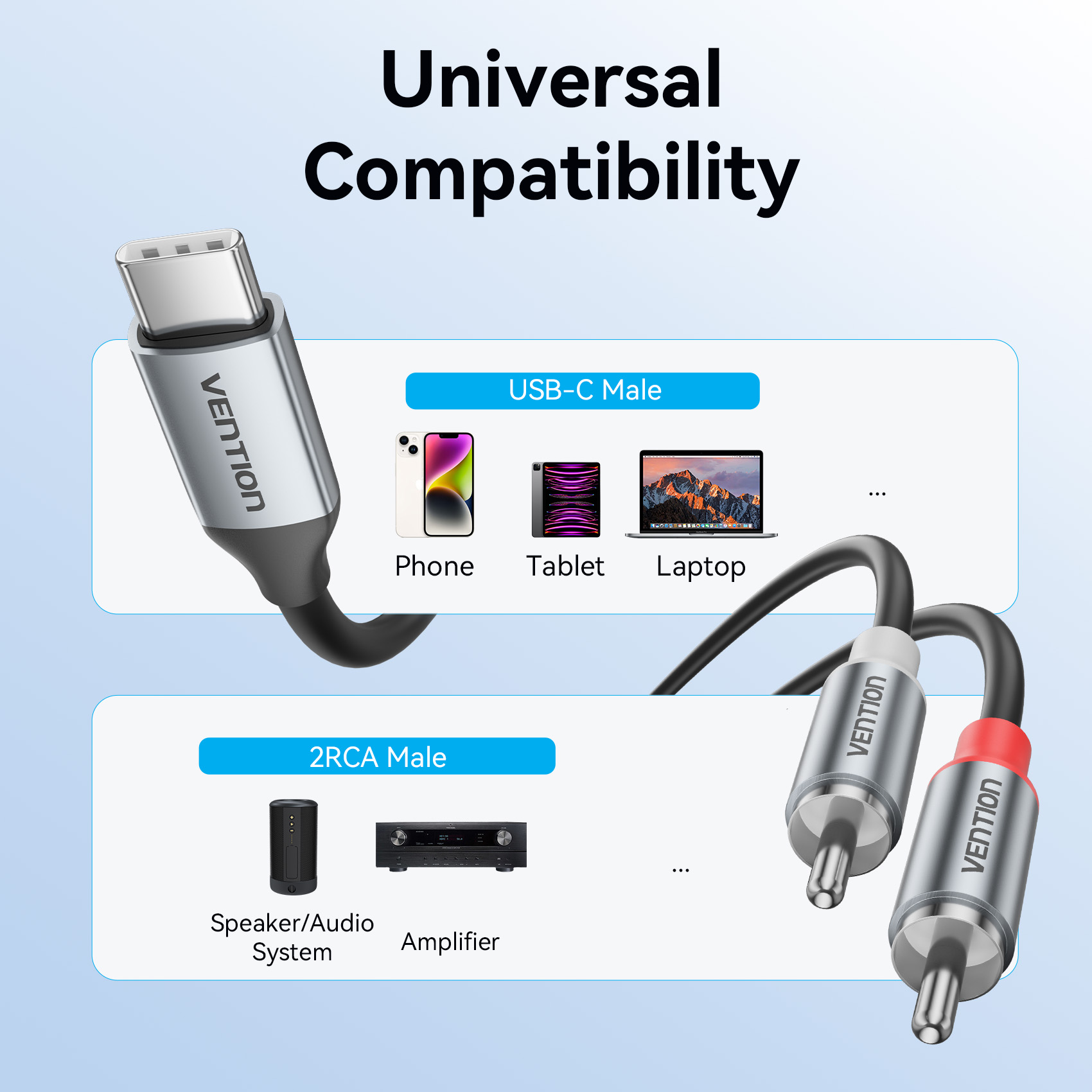 Vention USB-C-auf-RCA-Audiokabel Typ C auf 2 RCA