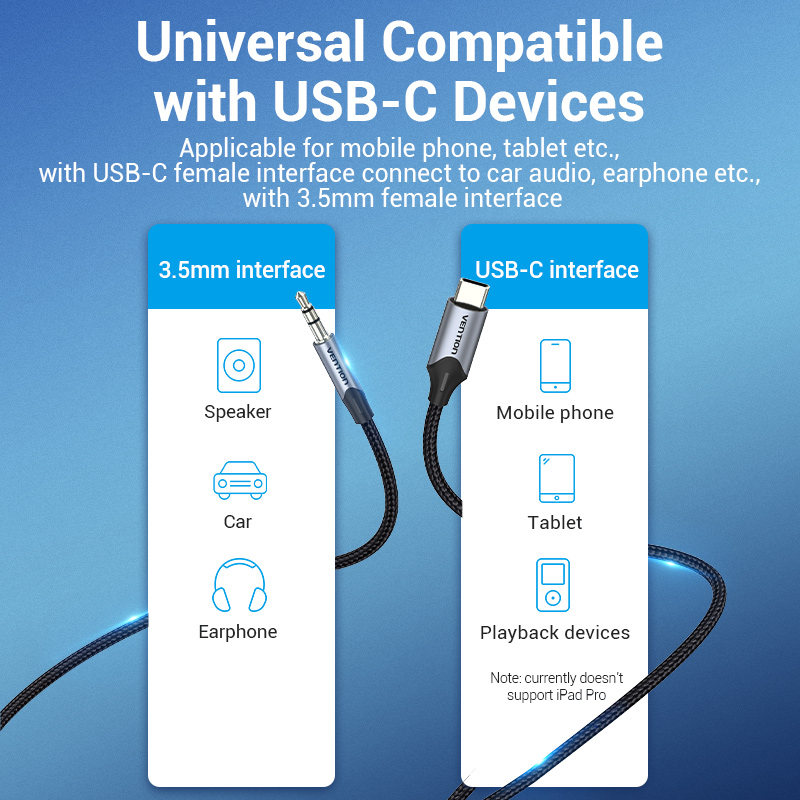 Vention USB C to 3.5mm Type C to Aux Headphone 3.5
